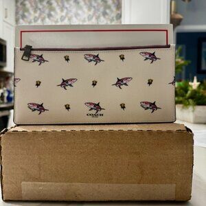 Coach Bag | Coach Zipper Pouch with Shark Print | Bonus Gift Included
